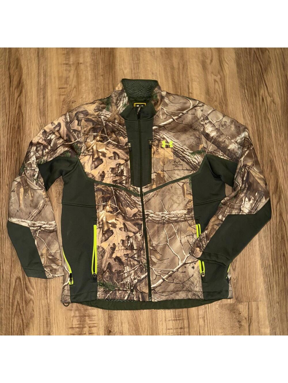 Under Armour XL Camo Poly Jacket UA Storm Scent Control Realtree EUC